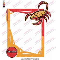 Zodiac Scorpion Frame Embroidery Design